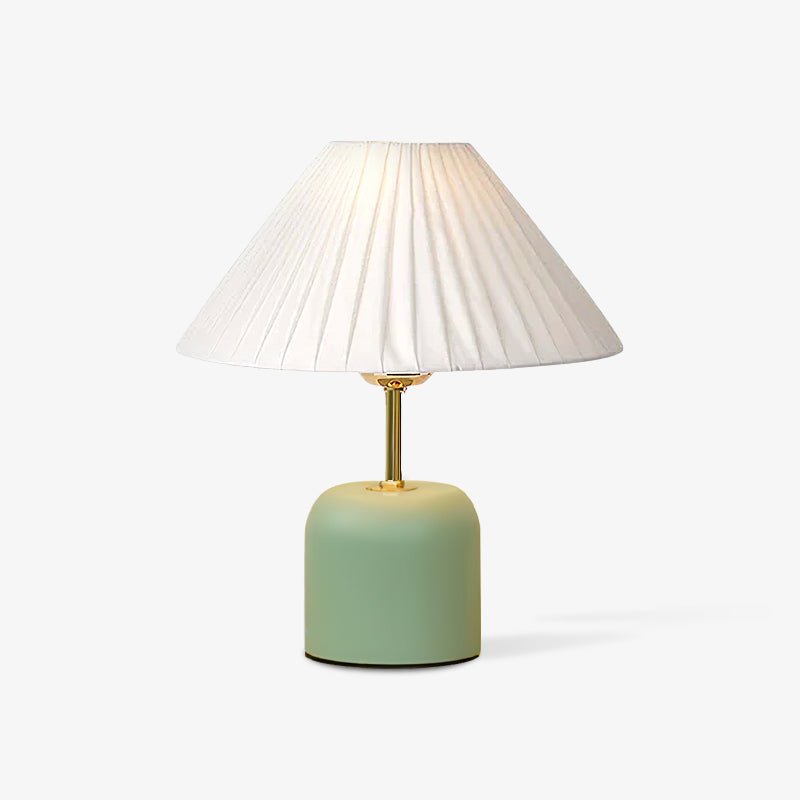 Handcrafted Etched Ceramic Table Lamp with Fabric Shade for Bedside and Living Room Decor