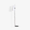 Modern Adjustable Height Floor Lamp with White Rice Paper Shade and Chrome Finish