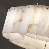 Luxury Alabaster and Brass Flush Mount Ceiling Light for Modern Interiors