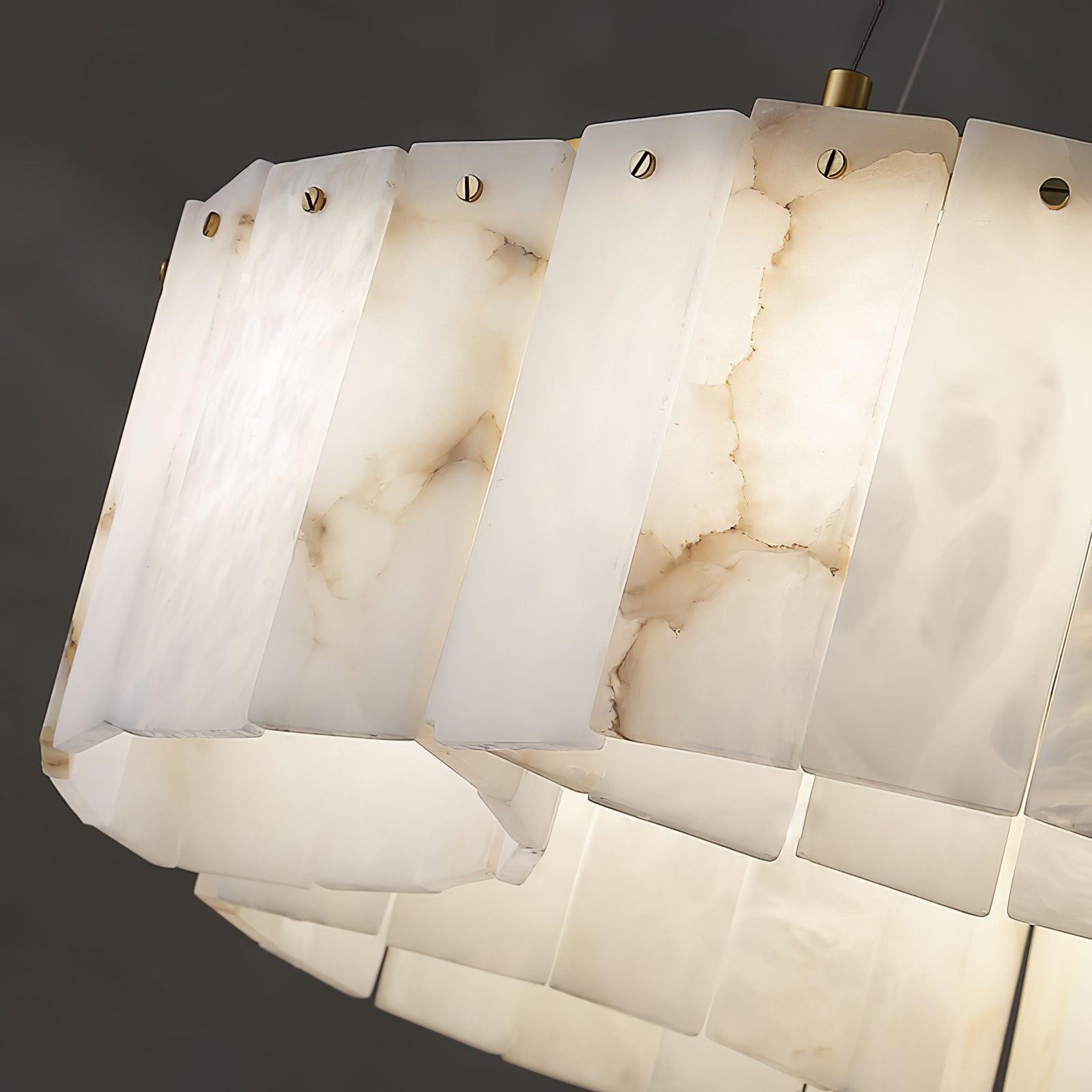 Luxury Alabaster and Brass Flush Mount Ceiling Light for Modern Interiors