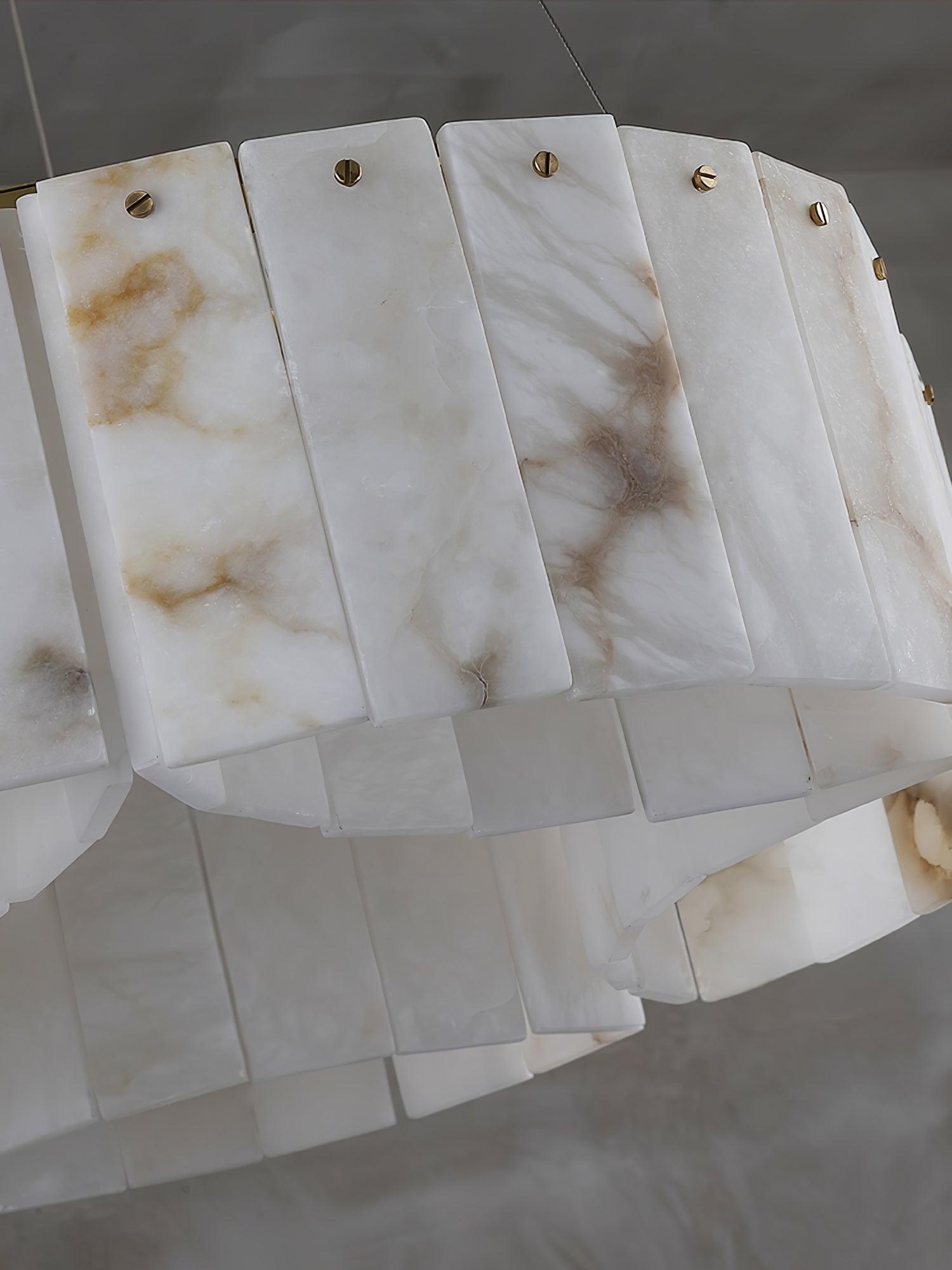 Luxury Alabaster and Brass Flush Mount Ceiling Light for Modern Interiors