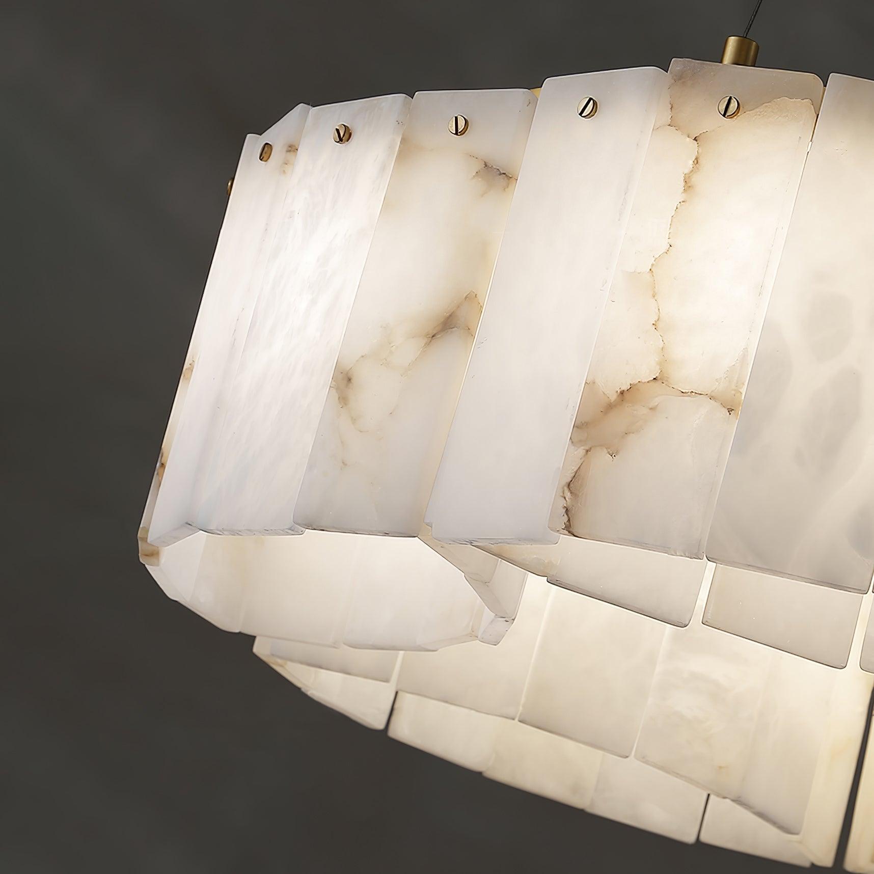 Luxury Alabaster and Brass Flush Mount Ceiling Light for Modern Interiors