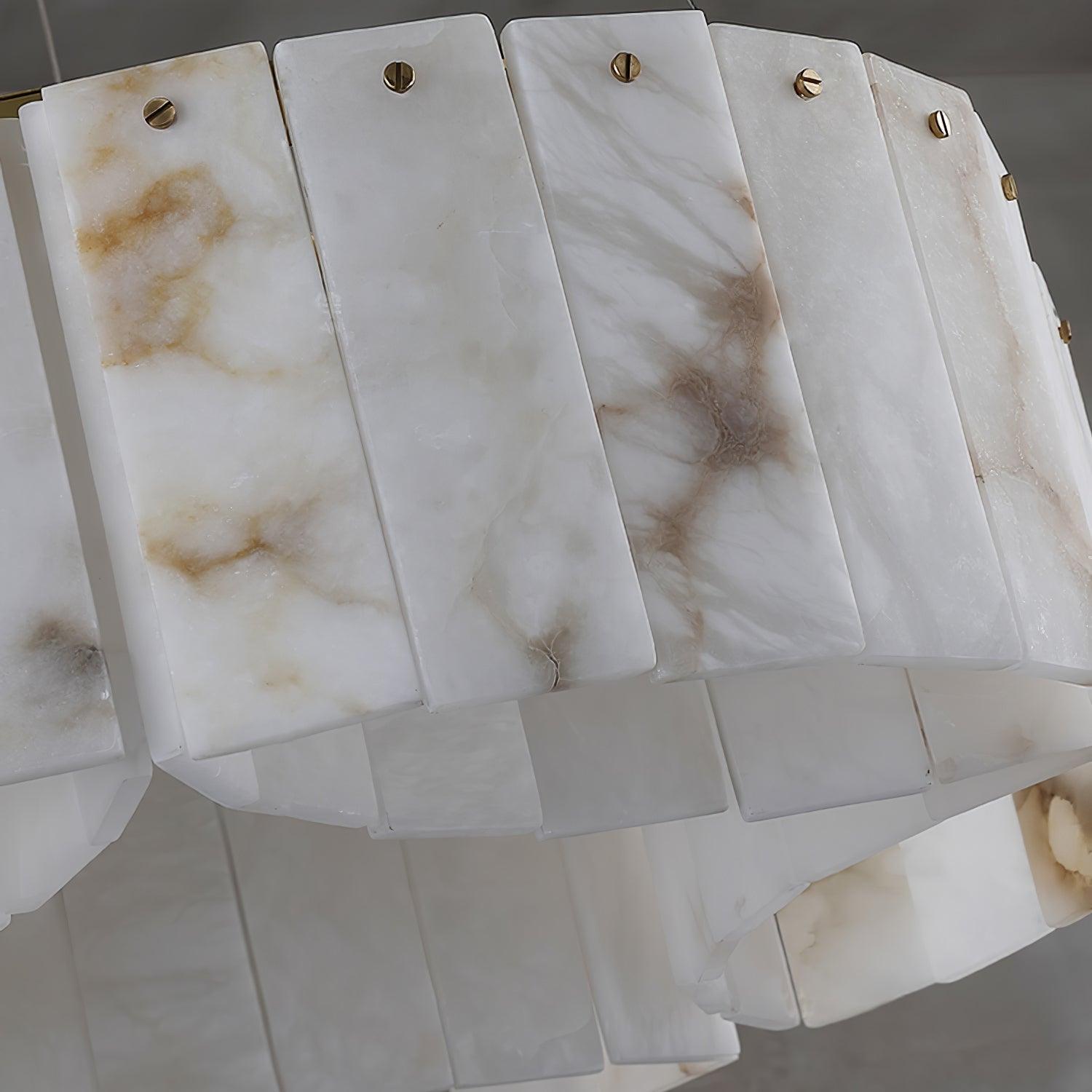 Luxury Alabaster and Brass Flush Mount Ceiling Light for Modern Interiors