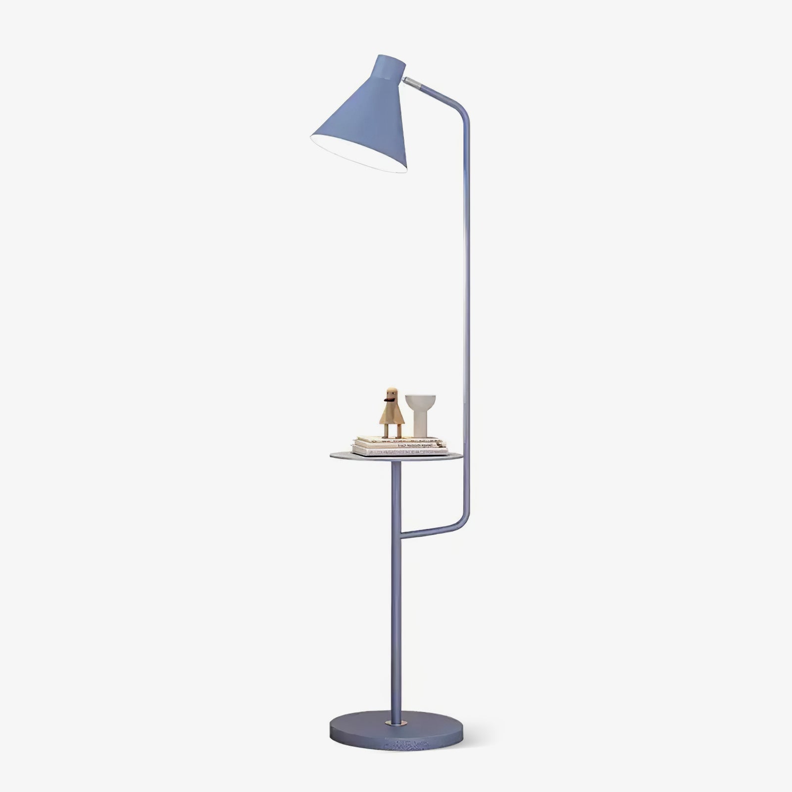 Modern Macaroon Floor Lamp with Integrated Storage Tray and Natural Marble Base for Living Room