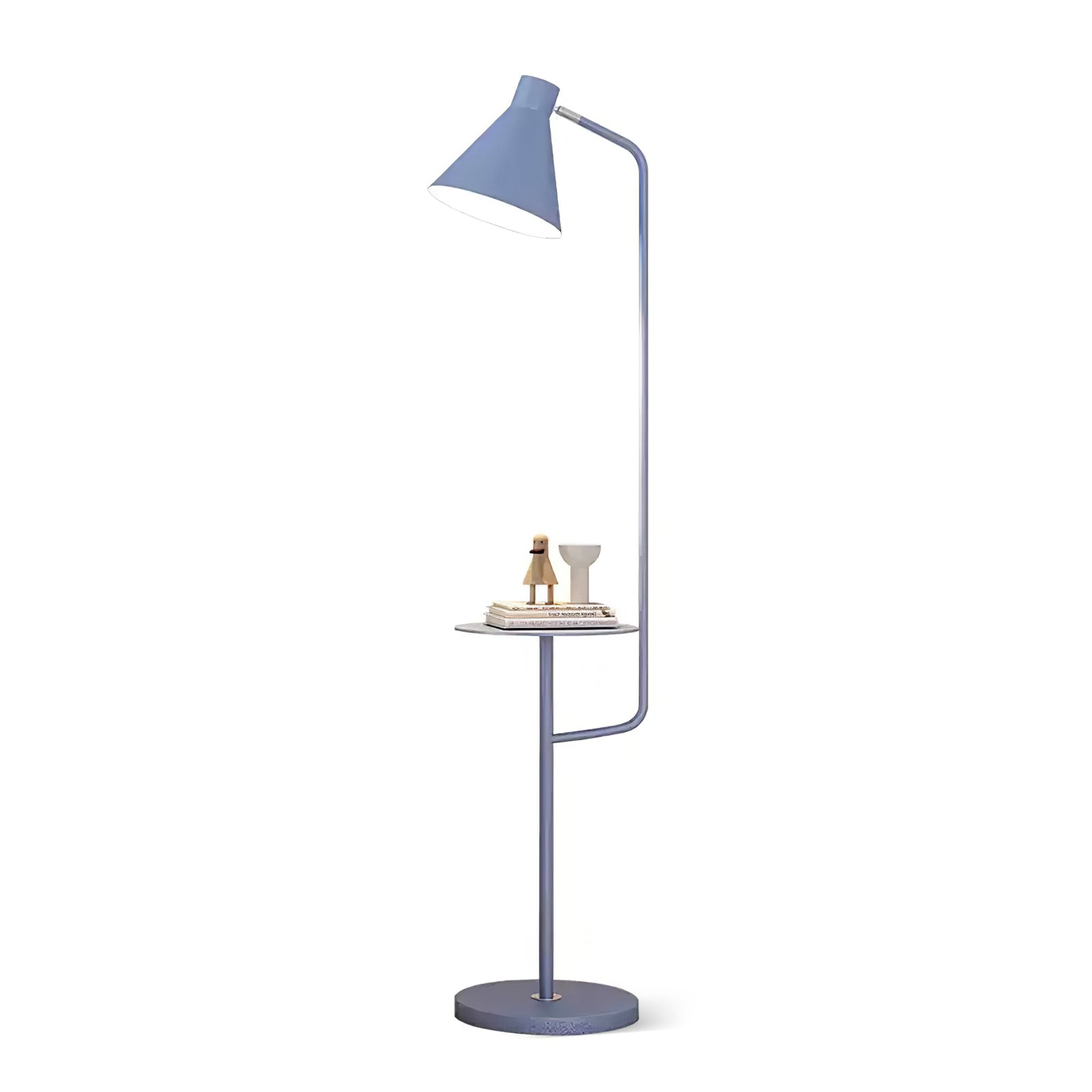 Modern Macaroon Floor Lamp with Integrated Storage Tray and Natural Marble Base for Living Room