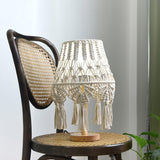 Bohemian Handcrafted Macrame Table Lamp Boho Cotton Rope Desk Light for Bedroom