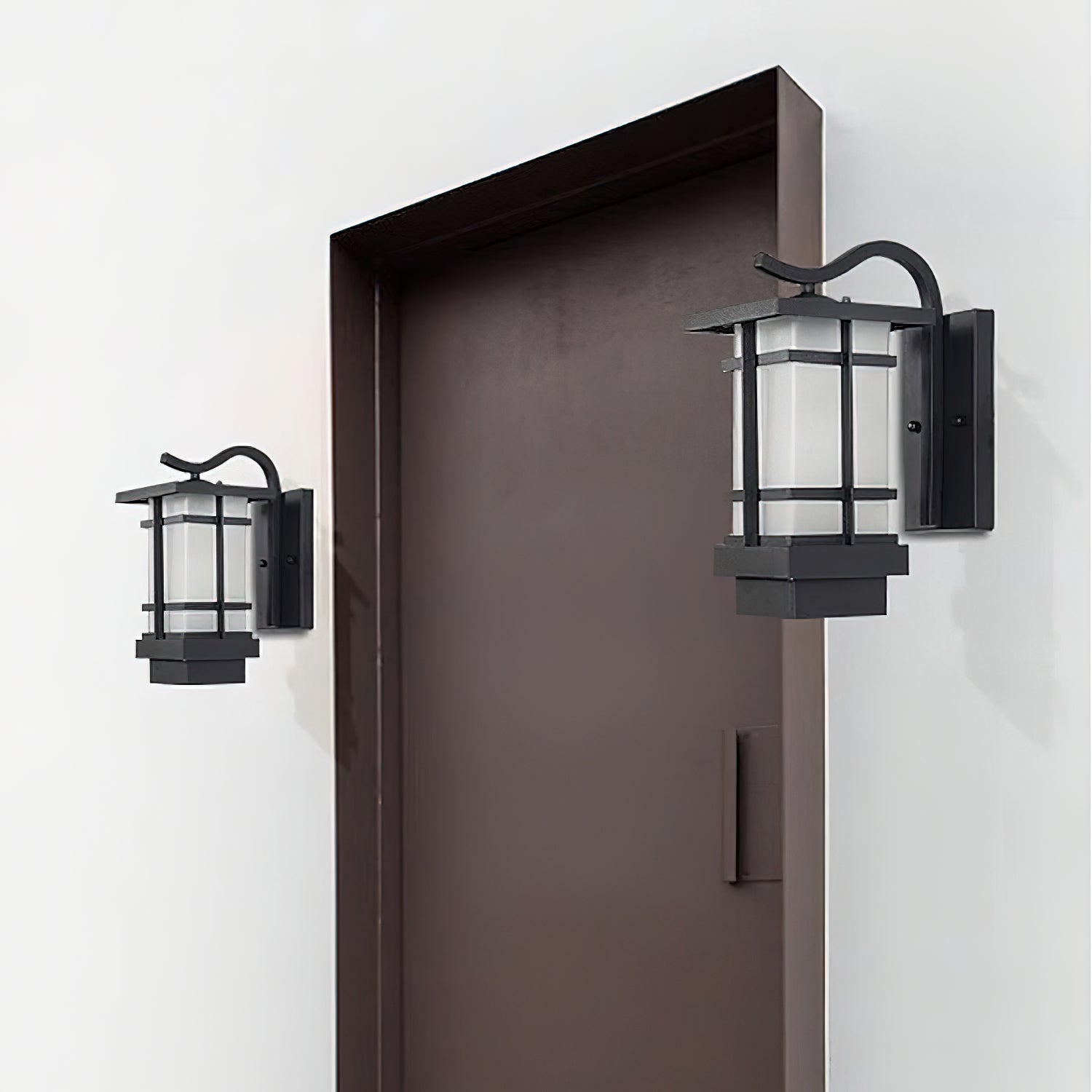 waterproof-ip65-madison-lantern-exterior-wall-sconce-with-frosted-glass-and-aluminum-frame-black-finish