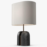 Modern Madoc Resin Table Lamp with Fabric Shade for Bedside and Living Room Decor