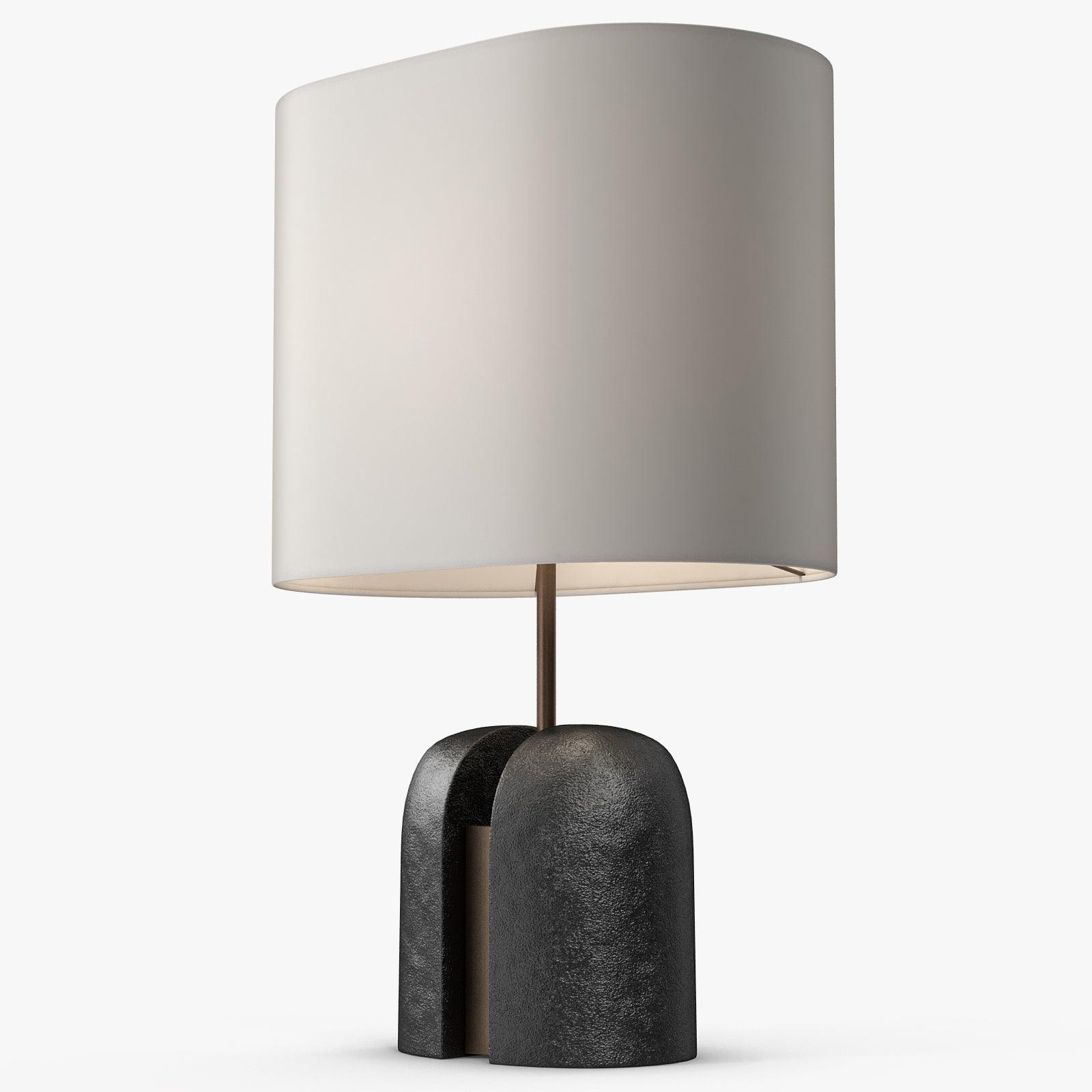 Modern Madoc Resin Table Lamp with Fabric Shade for Bedside and Living Room Decor