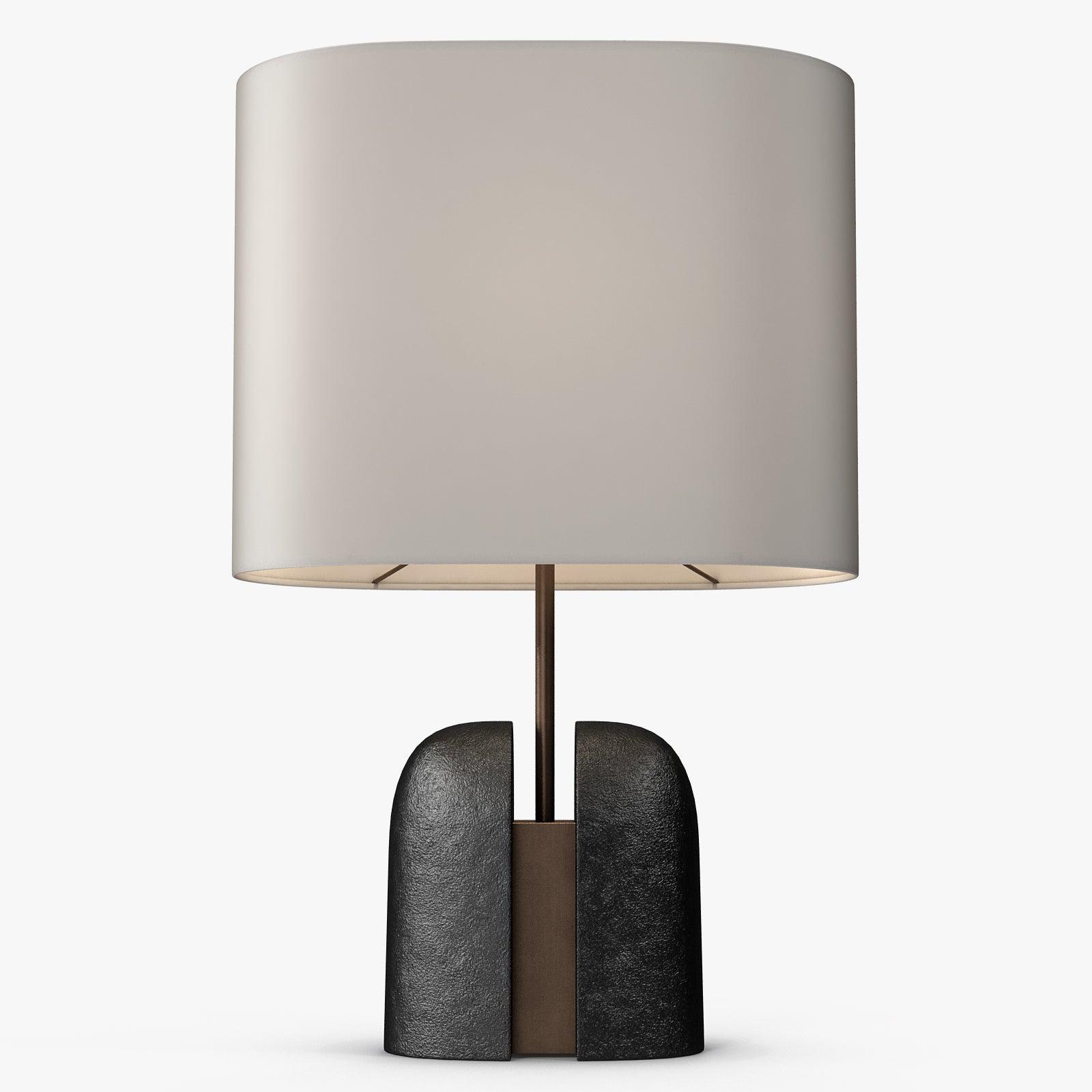 Modern Madoc Resin Table Lamp with Fabric Shade for Bedside and Living Room Decor