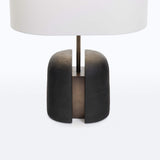 Modern Madoc Resin Table Lamp with Fabric Shade for Bedside and Living Room Decor