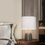 Modern Madoc Resin Table Lamp with Fabric Shade for Bedside and Living Room Decor