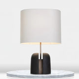 Modern Madoc Resin Table Lamp with Fabric Shade for Bedside and Living Room Decor