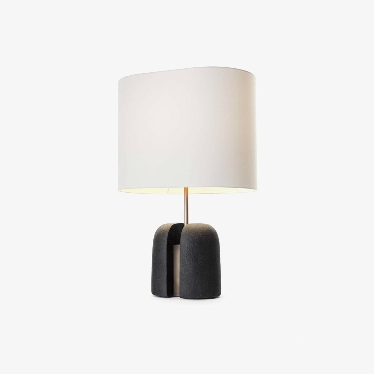 Modern Madoc Resin Table Lamp with Fabric Shade for Bedside and Living Room Decor
