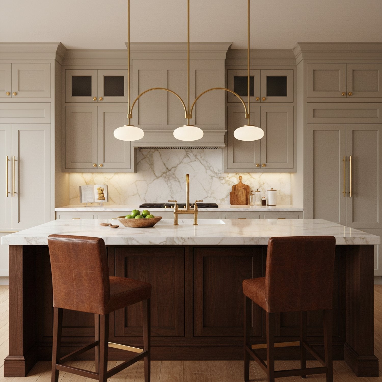 mid-century-modern-looping-brass-pendant-light-with-white-blown-glass-globes