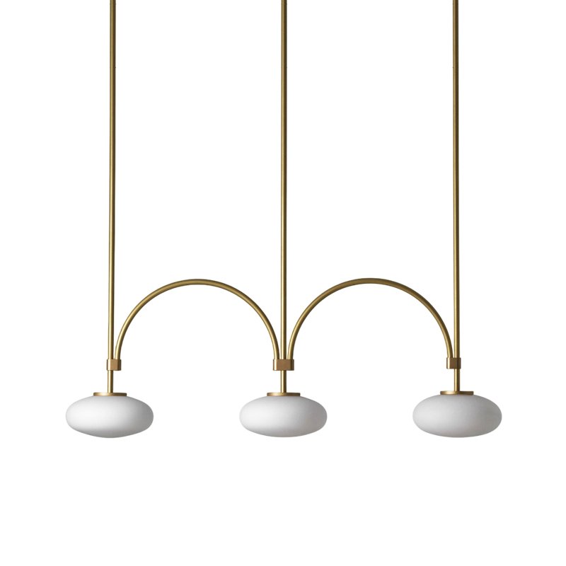 mid-century-modern-looping-brass-pendant-light-with-white-blown-glass-globes