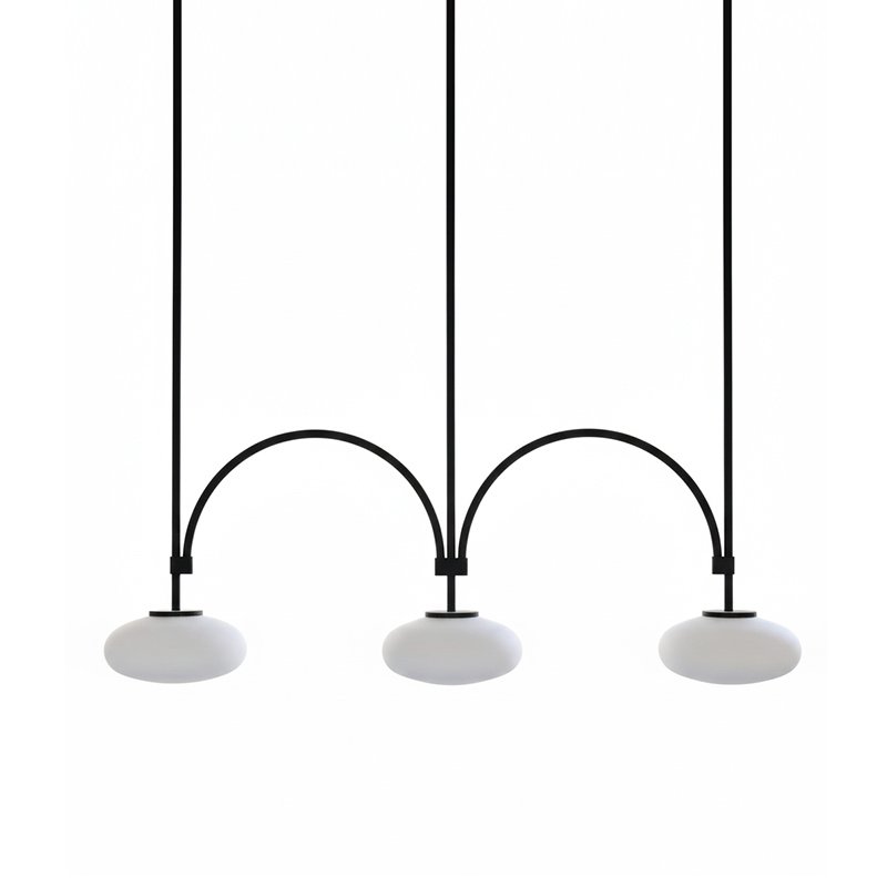 mid-century-modern-looping-brass-pendant-light-with-white-blown-glass-globes