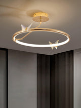 Enchanting Crystal Butterfly Flush Mount Ceiling Light for Bedroom and Living Room