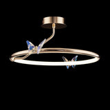 Enchanting Crystal Butterfly Flush Mount Ceiling Light for Bedroom and Living Room