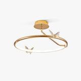 Enchanting Crystal Butterfly Flush Mount Ceiling Light for Bedroom and Living Room