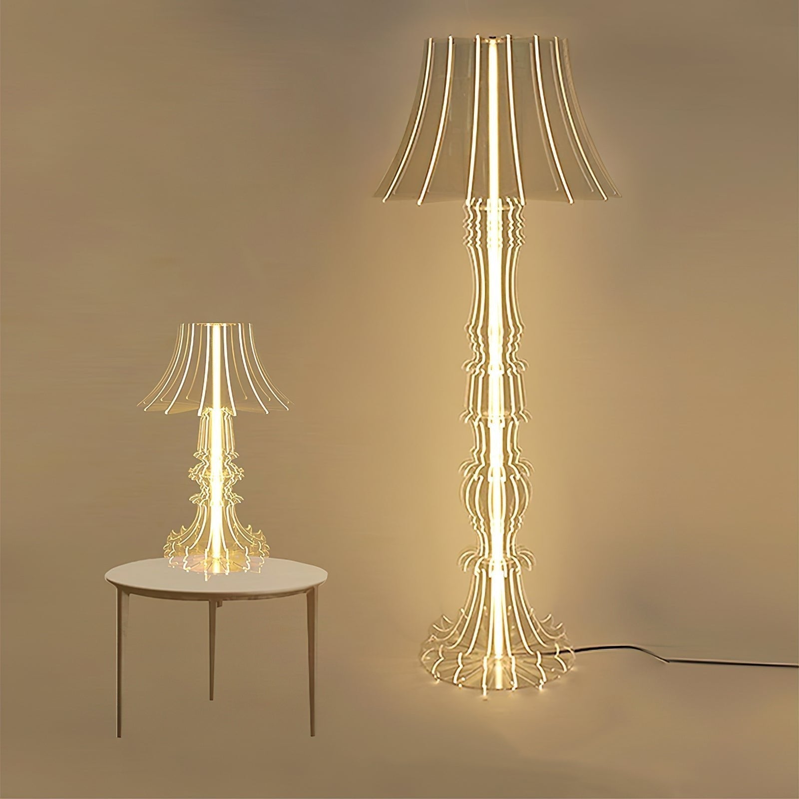Josephine Contemporary Acrylic LED Table and Floor Lamp for Ambient Home Lighting
