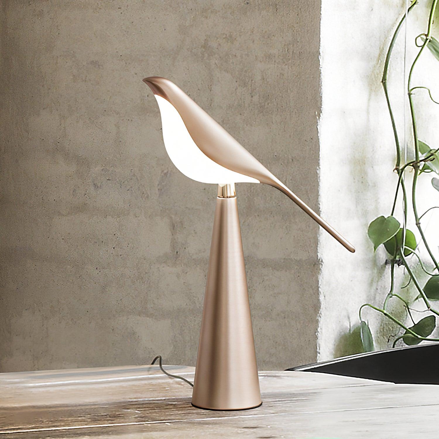 Modern Magpie Art Bird LED Table Lamp Elegant Task Lighting for Bedside and Office