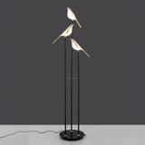 Magpie Perch LED Bird Floor Lamp Modern Minimalist Standing Torchiere Light Gold and Black