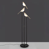 Magpie Perch LED Bird Floor Lamp Modern Minimalist Standing Torchiere Light Gold and Black