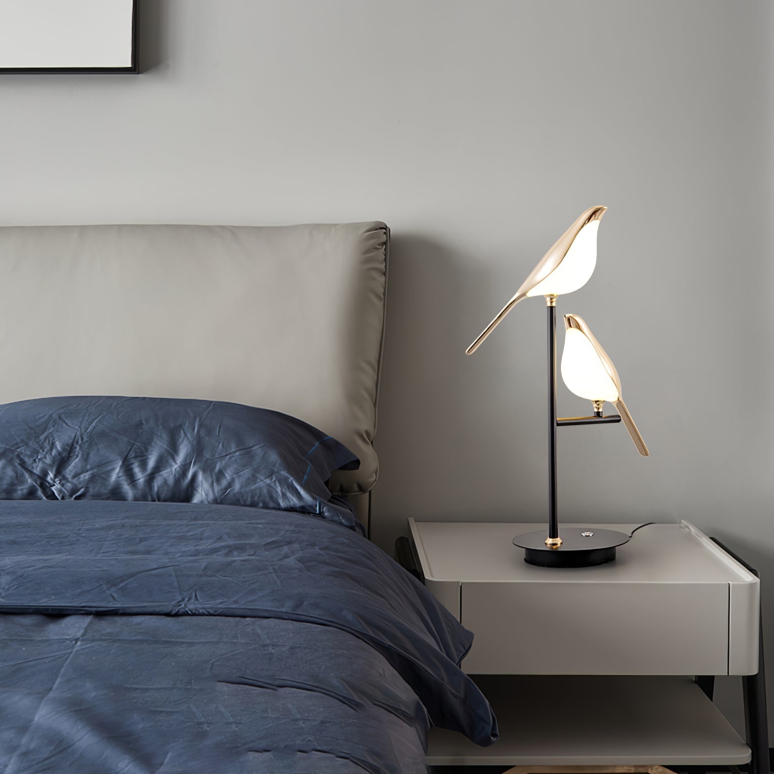Modern Bird Perch LED Table Lamp for Home Office and Bedside Decor