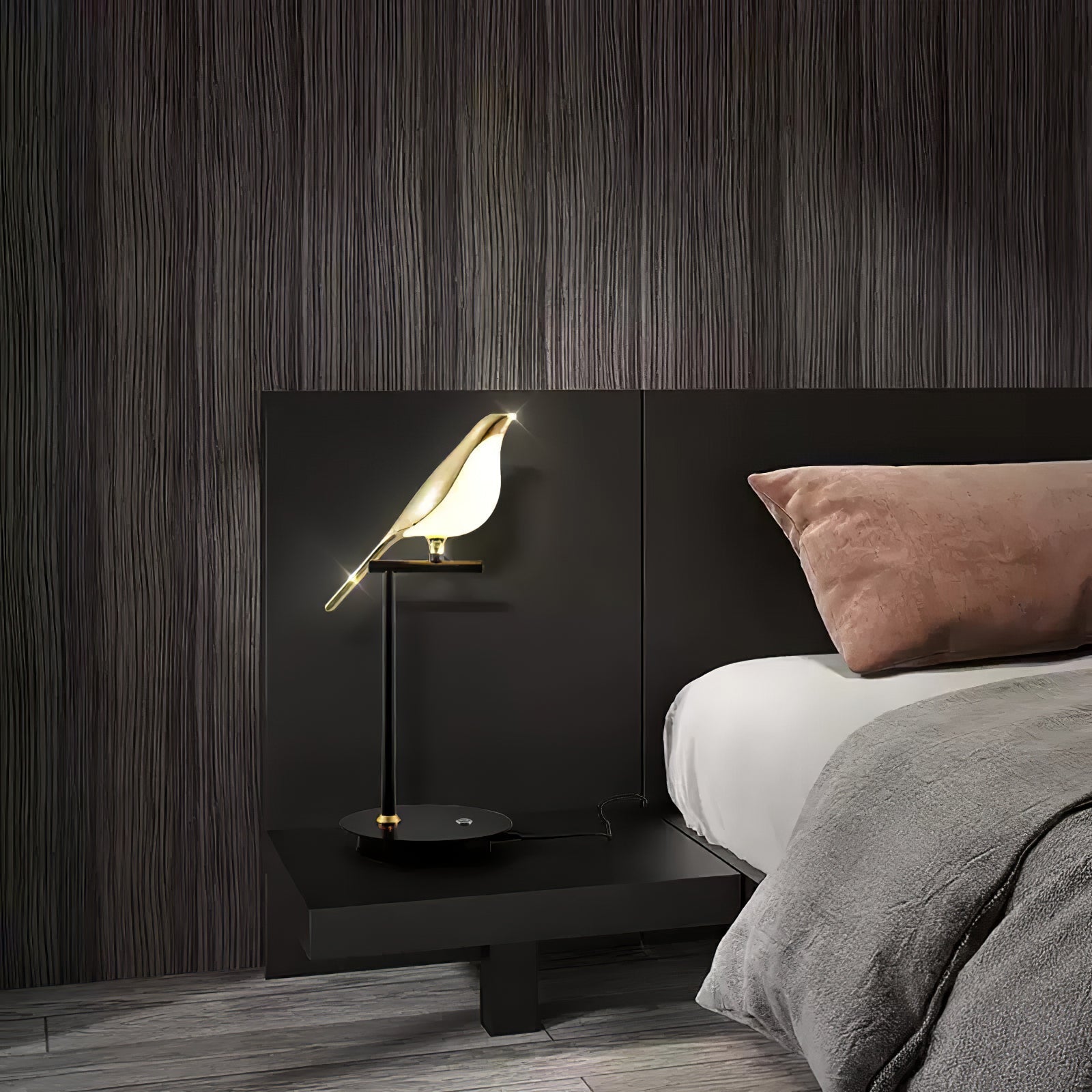 Modern Bird Perch LED Table Lamp for Home Office and Bedside Decor