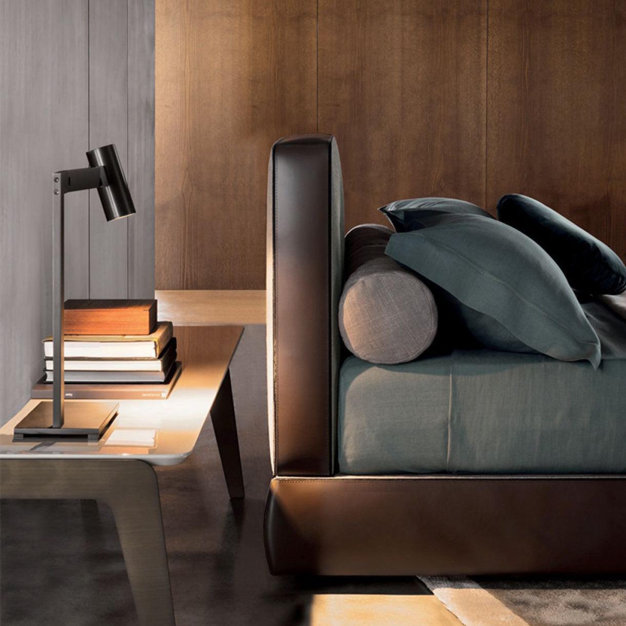Modern Minimalist Circular LED Table Lamp with Integrated Lighting for Bedside and Desk