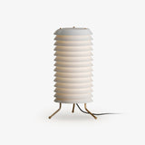 Architectural Baltic Tower Metal Desk Lamp Stacked Disk Design for Modern Bedroom