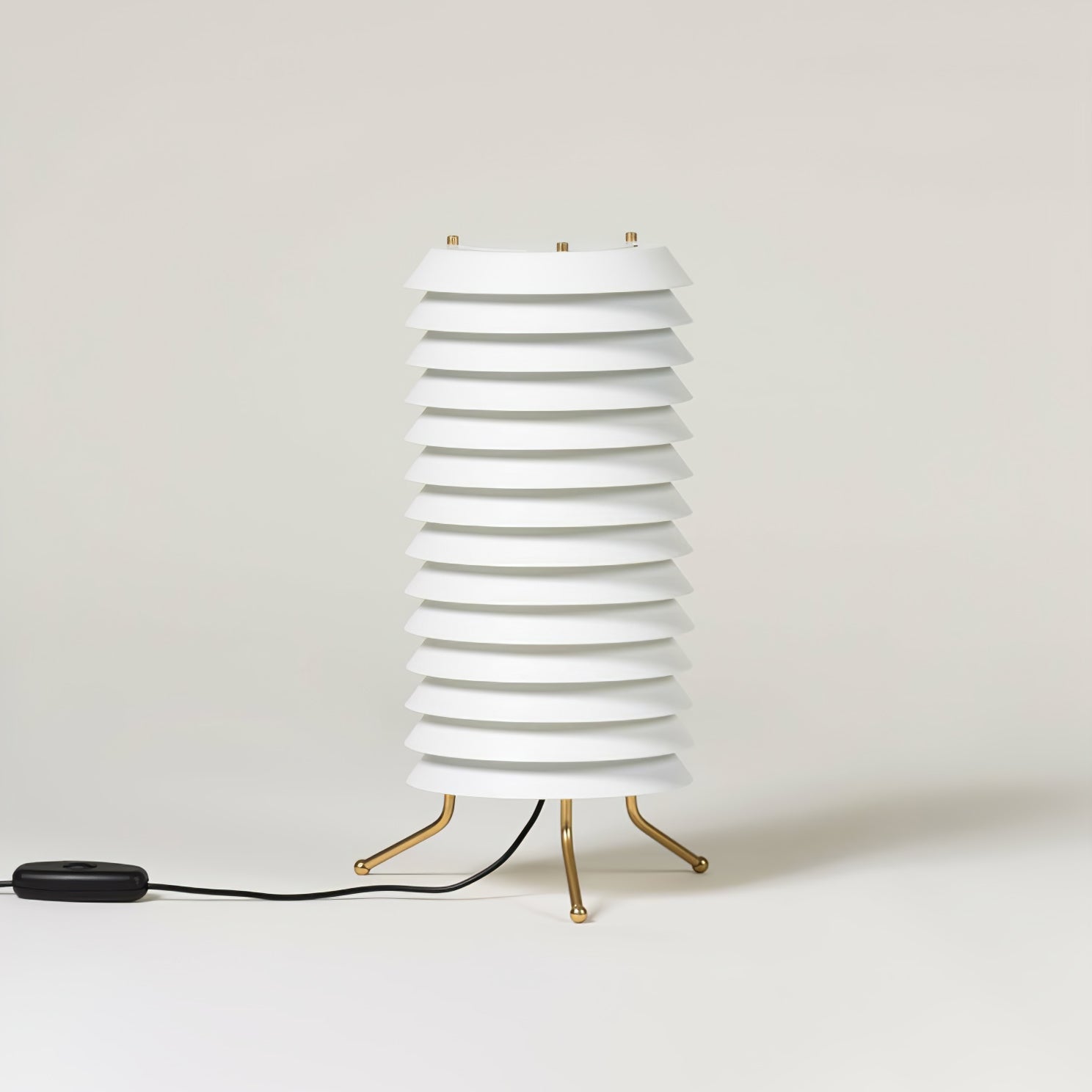Architectural Baltic Tower Metal Desk Lamp Stacked Disk Design for Modern Bedroom
