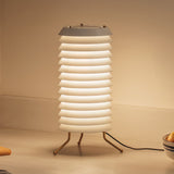 Architectural Baltic Tower Metal Desk Lamp Stacked Disk Design for Modern Bedroom