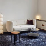 Modern Hand Blown Glass Globe Table Lamp with Natural Marble Base and Integrated LED Light
