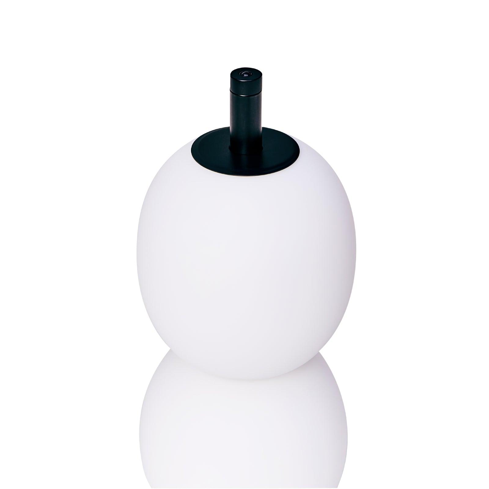 Modern Hand Blown Glass Globe Table Lamp with Natural Marble Base and Integrated LED Light