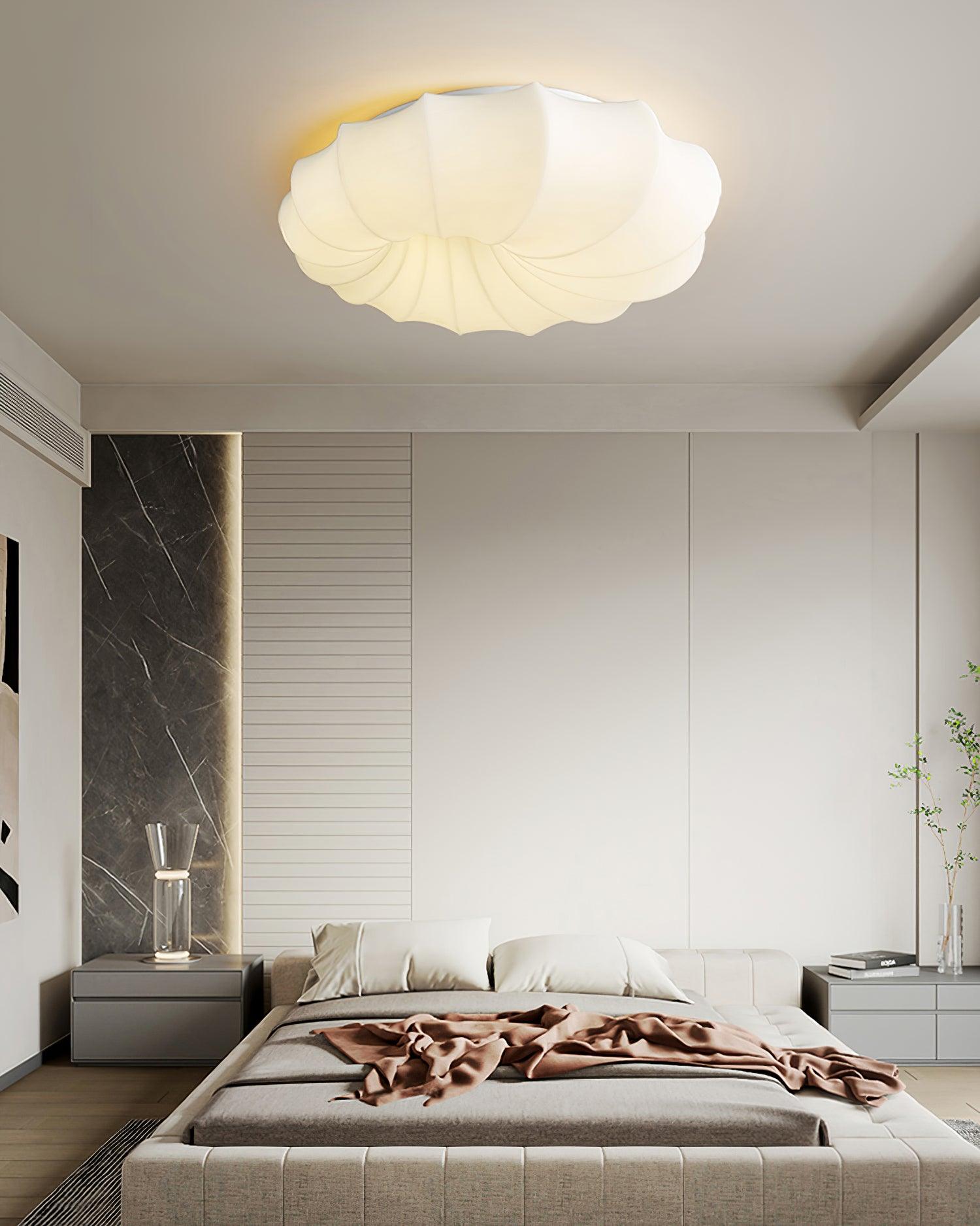 Malibu Modern Minimalist LED Ceiling Lamp White Metal Flush Mount Overhead Lighting