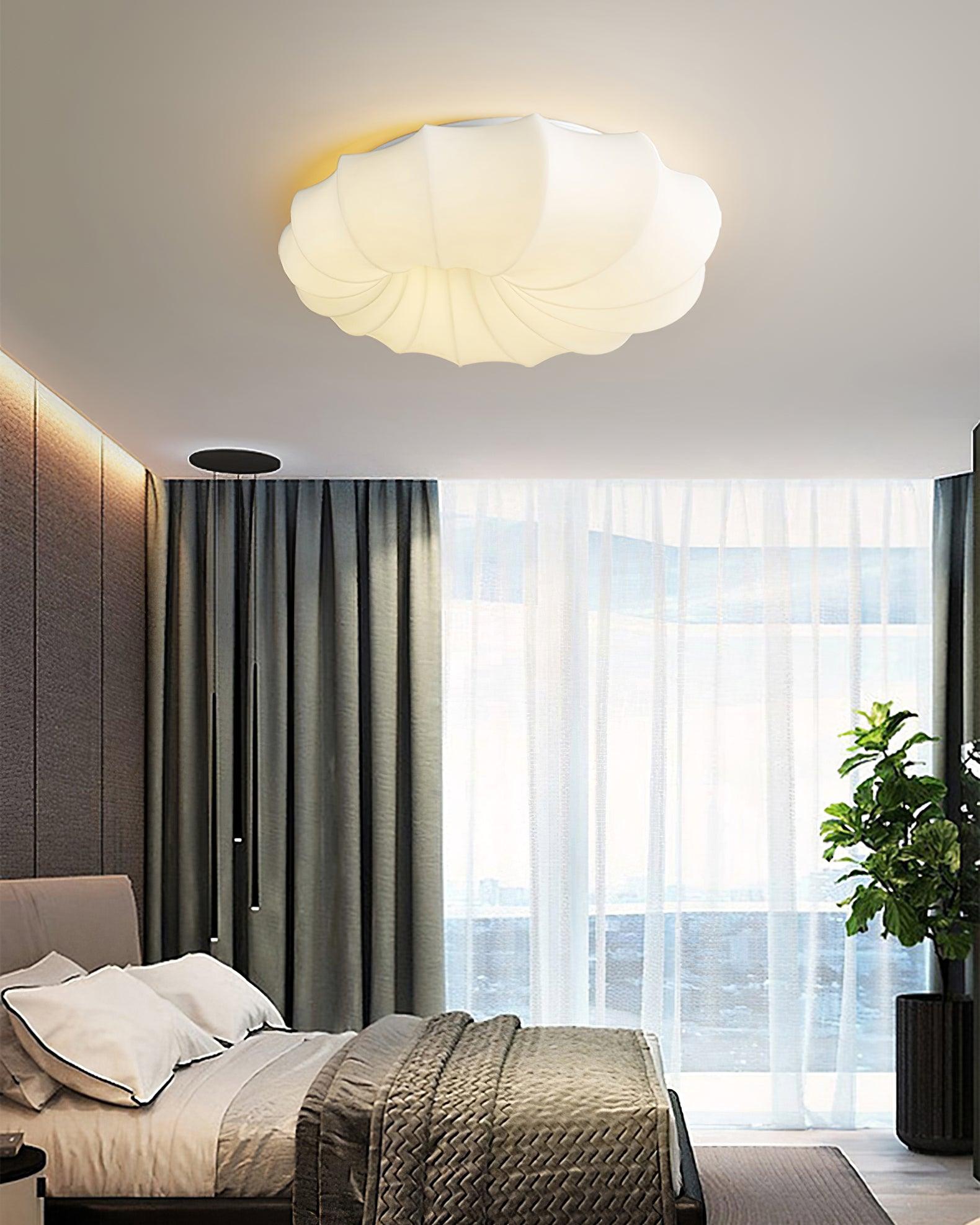 Malibu Modern Minimalist LED Ceiling Lamp White Metal Flush Mount Overhead Lighting