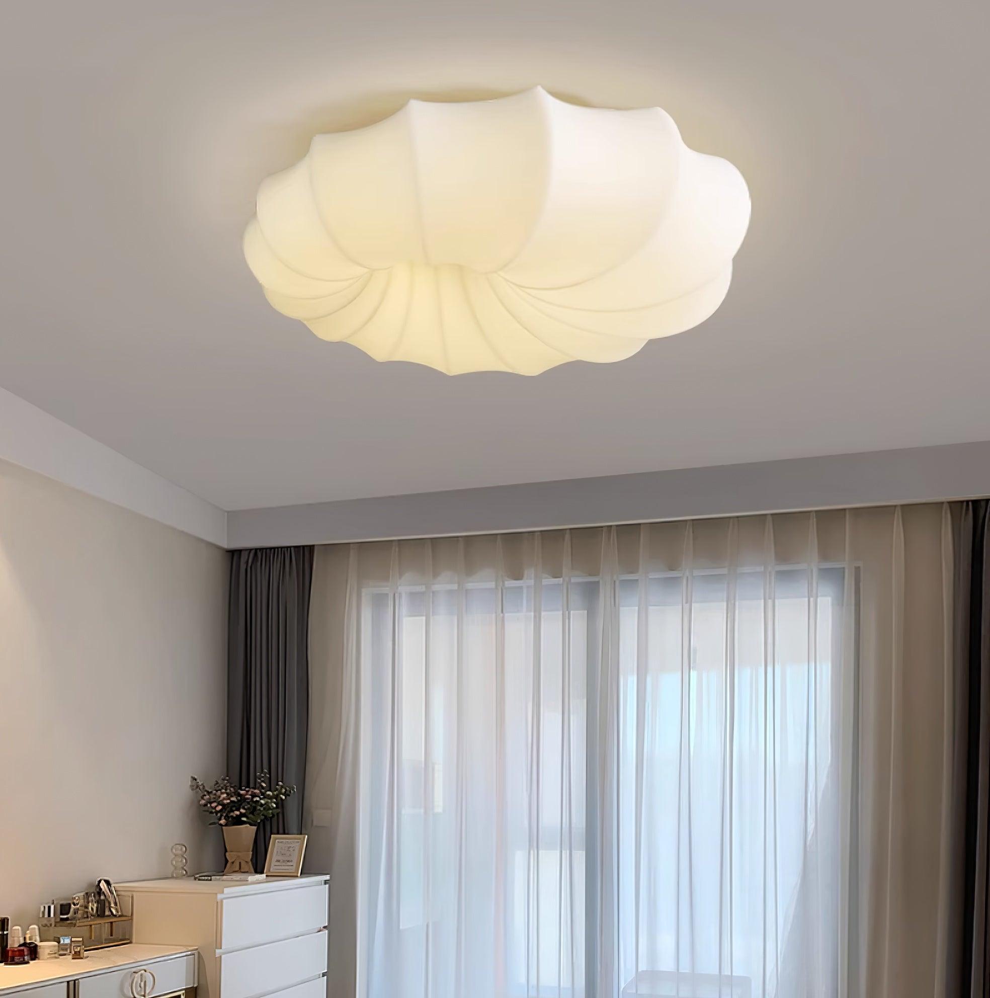 Malibu Modern Minimalist LED Ceiling Lamp White Metal Flush Mount Overhead Lighting