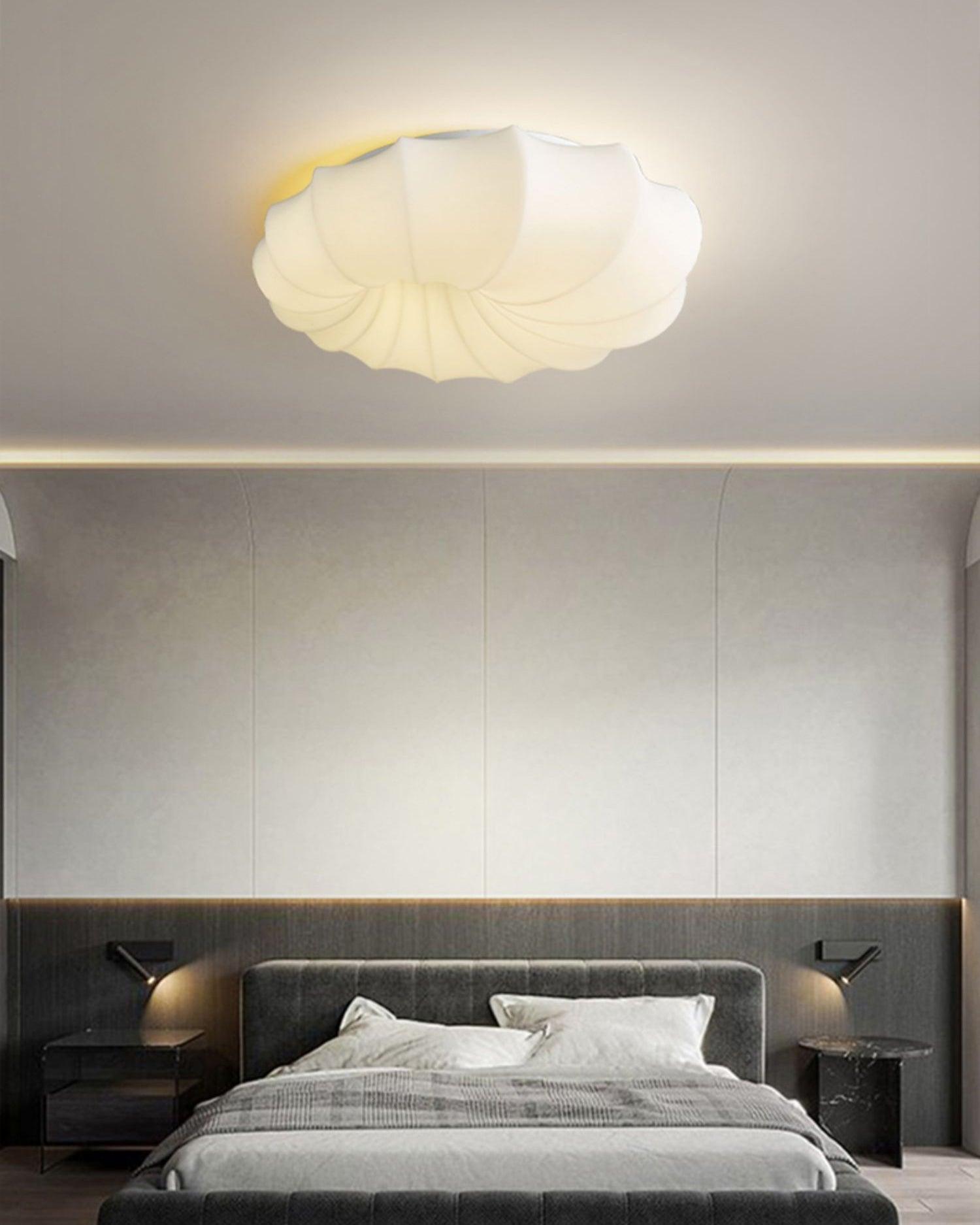 Malibu Modern Minimalist LED Ceiling Lamp White Metal Flush Mount Overhead Lighting
