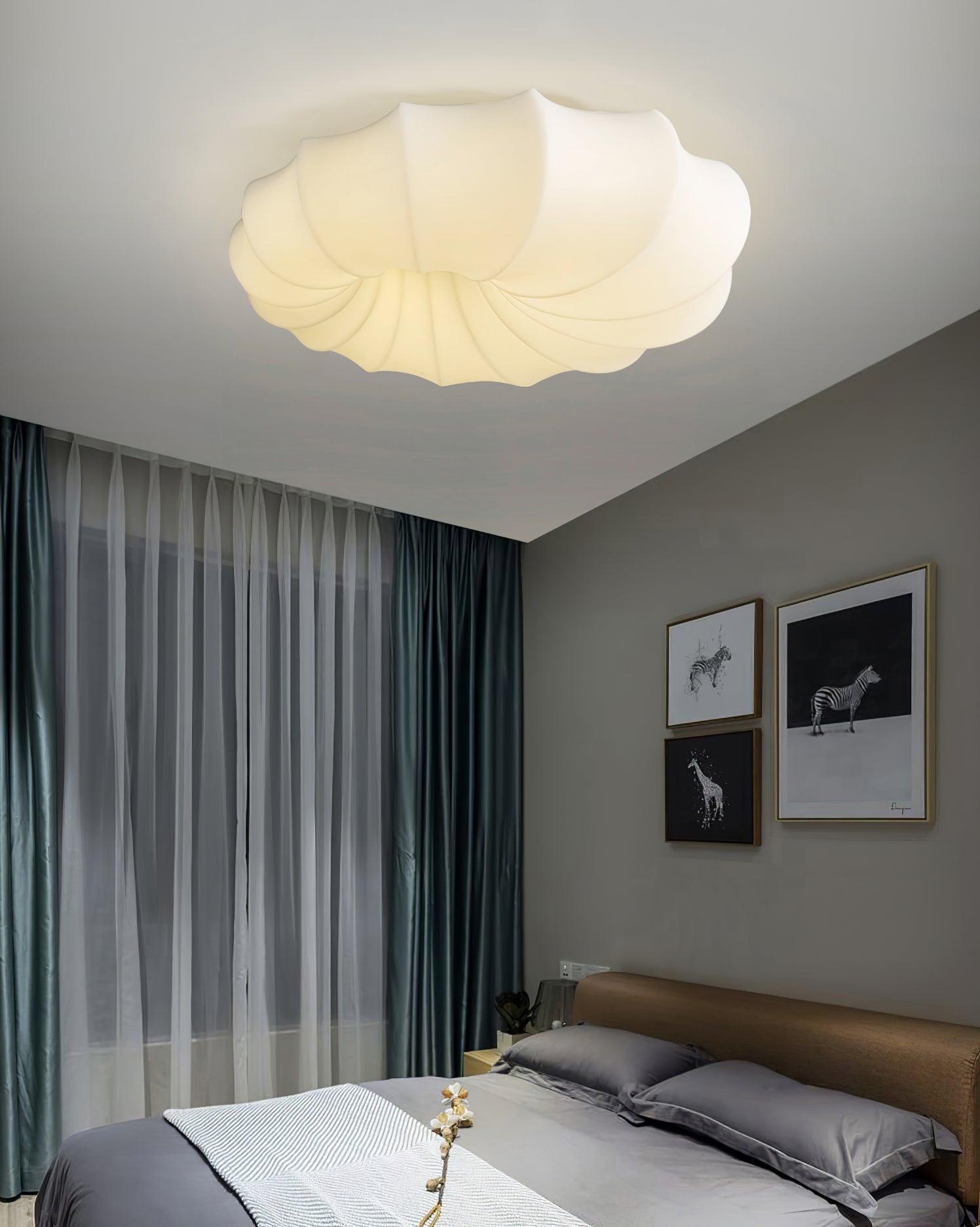 Malibu Modern Minimalist LED Ceiling Lamp White Metal Flush Mount Overhead Lighting
