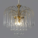 Elegant Crystal Glass Gasolier Chandelier in Brass Finish for Dining Room Lighting