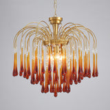 Elegant Crystal Glass Gasolier Chandelier in Brass Finish for Dining Room Lighting