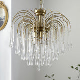Elegant Crystal Glass Gasolier Chandelier in Brass Finish for Dining Room Lighting