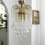 Elegant Crystal Glass Gasolier Chandelier in Brass Finish for Dining Room Lighting