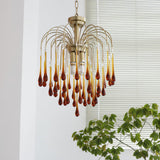 Elegant Crystal Glass Gasolier Chandelier in Brass Finish for Dining Room Lighting