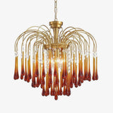 Elegant Crystal Glass Gasolier Chandelier in Brass Finish for Dining Room Lighting