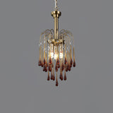 Elegant Crystal Glass Gasolier Chandelier in Brass Finish for Dining Room Lighting