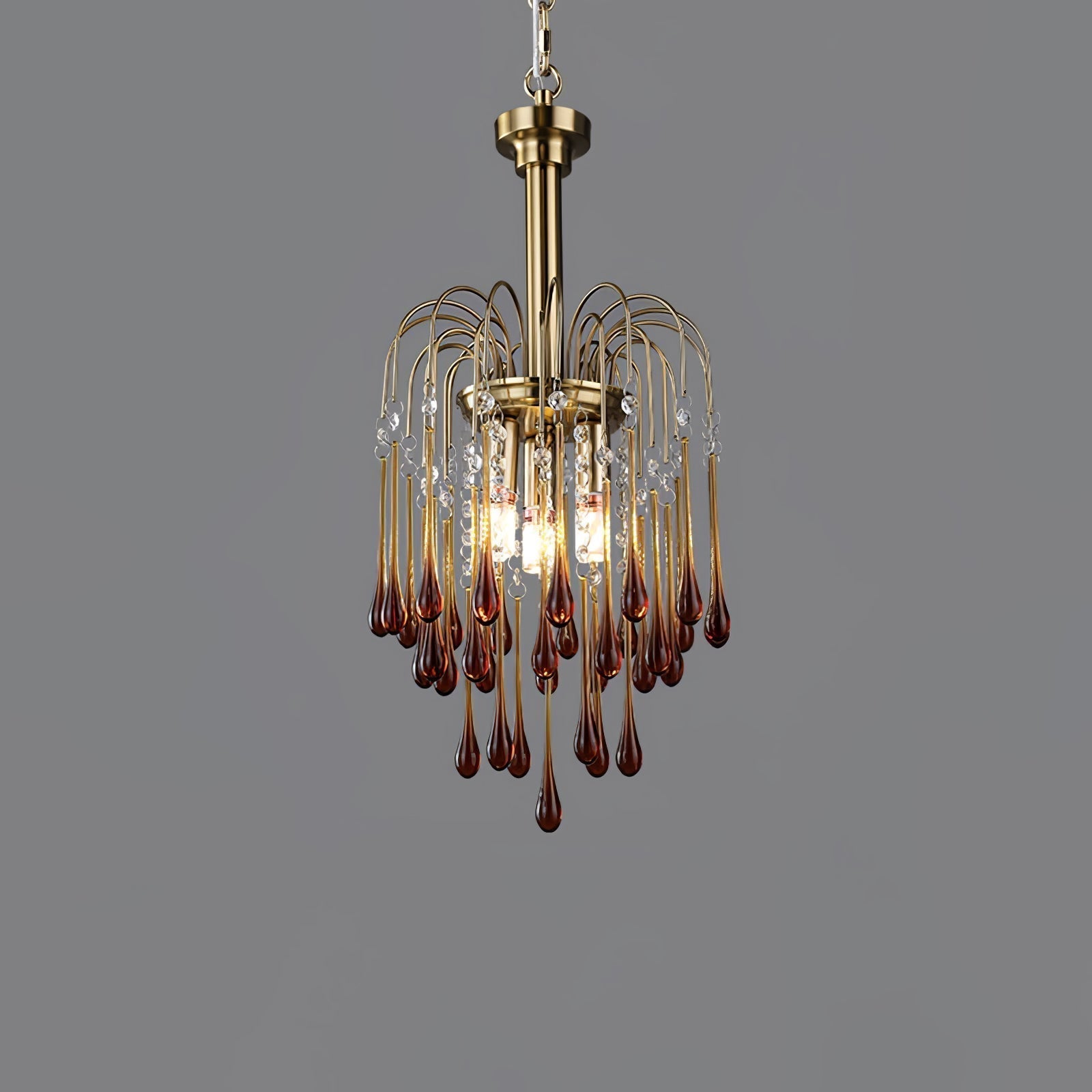 Elegant Crystal Glass Gasolier Chandelier in Brass Finish for Dining Room Lighting
