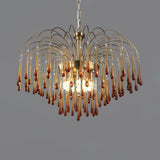 Elegant Crystal Glass Gasolier Chandelier in Brass Finish for Dining Room Lighting